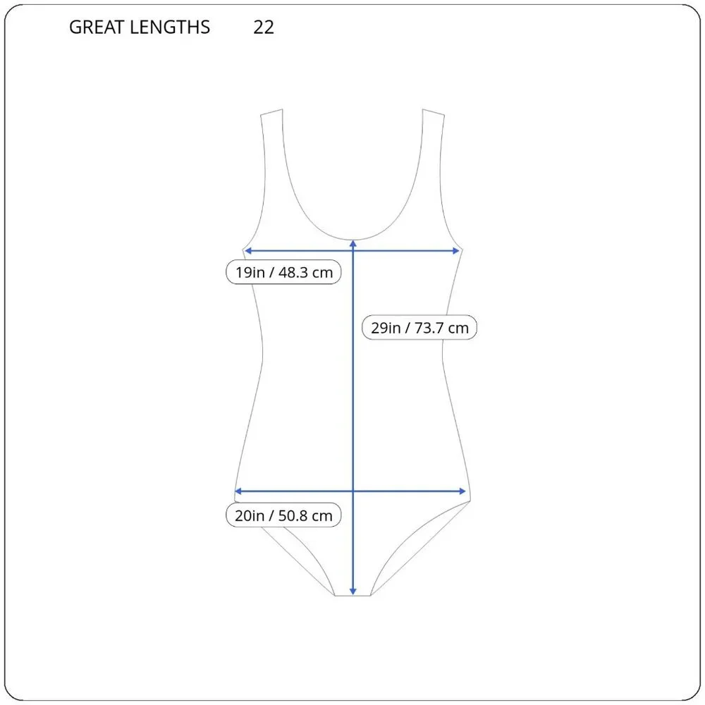 Great Lengths Womens Swimsuit 22 One Piece Skirted Adjustable Spaghetti FLO119E
